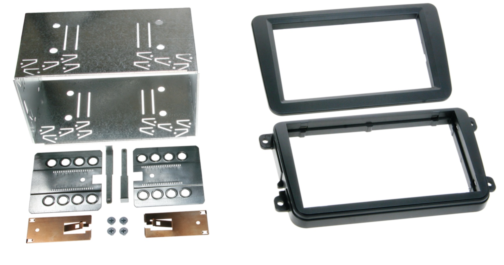 ACV 391320-10 2-DIN Radioblende Doppel-DIN Einbaukit Rubber Touch kompatibel mit Seat, Skoda, VW Fahrzeugen