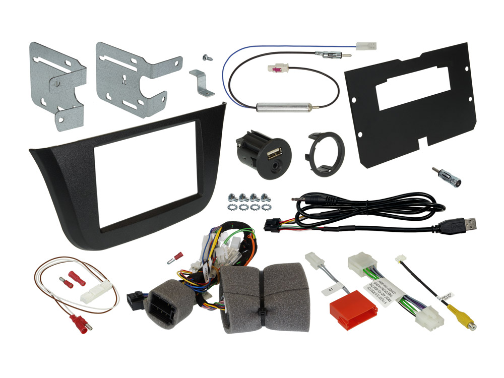 Alpine KIT-HALO-ID7 2-DIN Einbauset mit CAN BUS Lenkrad Adapter, Radioblende, Antennen-u. Kameraadapter kompatibel mit Iveco Daily 7