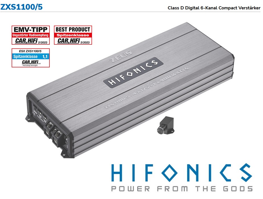 Hifonics ZXS1100/5 Class D Digital 5-Kanal Compact Verstärker 1100 Watt RMS   