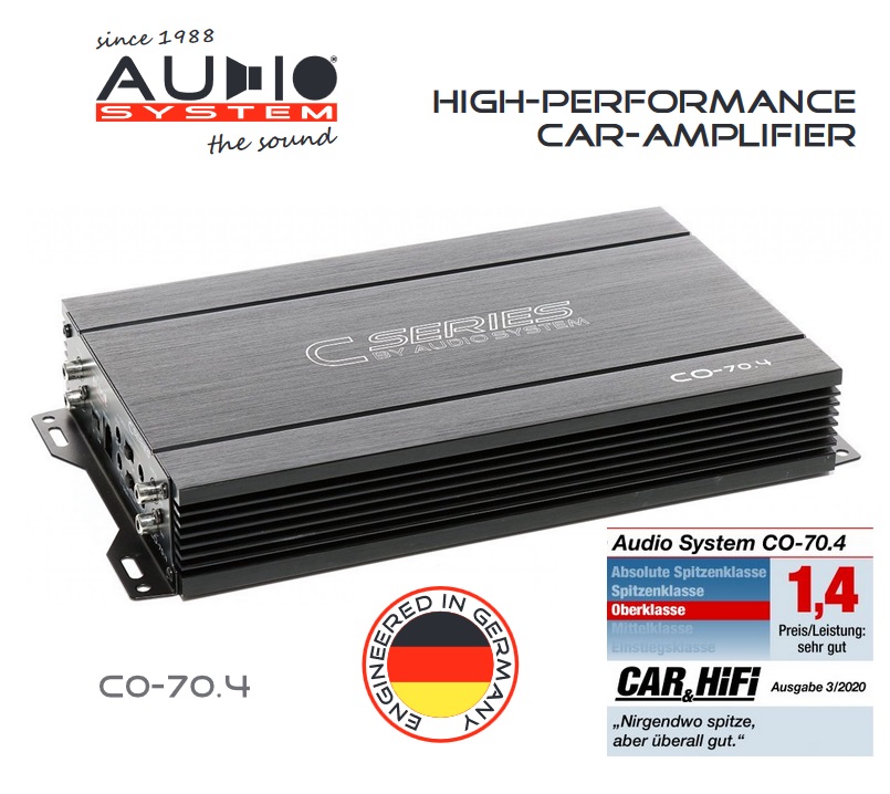 Audio System CO-70.4 4-Kanal A/B Verstärker CO-SERIES 440 Watt RMS 