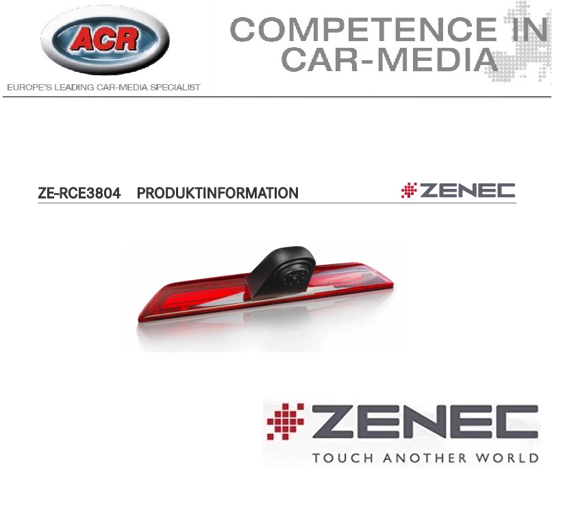 ZENEC ZE-RCE3804 Rückfahrkamera FORD Transit 7. Generation ab 2014, Nutzfahrzeuge, Kastenwagen, Kleinbusse, Reisemobil Aufbaufahrzeuge