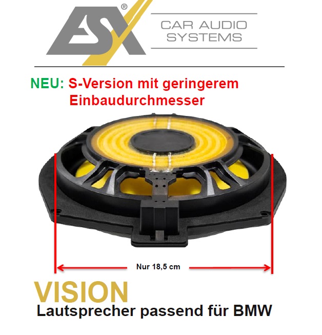 ESX VXB8WS 20 cm (8”) Subwoofer kompatibel mit BMW E/F/G und MINI R/F Modelle 1 Paar Untersitz Subwoofer Bass