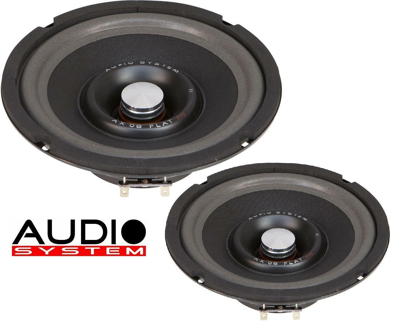 Audio System AX 08 FL EVO 2 Mitteltöner 20 cm (8") Kickbass Auto Lautsprecher Neodym Tieftöner 200 Watt - 1 Paar 