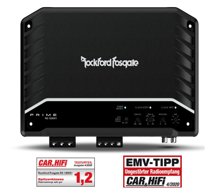 Rockford Fosgate R2-1200X1 Prime R2-Series 1-Kanal Mono digital Verstärker 1200 Watt RMS Class-D Amplifier mit Bass Remote   