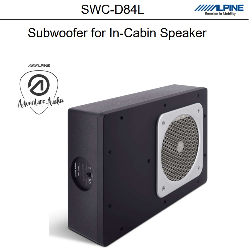 Alpine SWC-D84L Fahrzeugkabinen Gehäuse Subwoofer Adventure Audio In-Cabin Subwoofer 20 cm (8-Zoll) 480 Watt